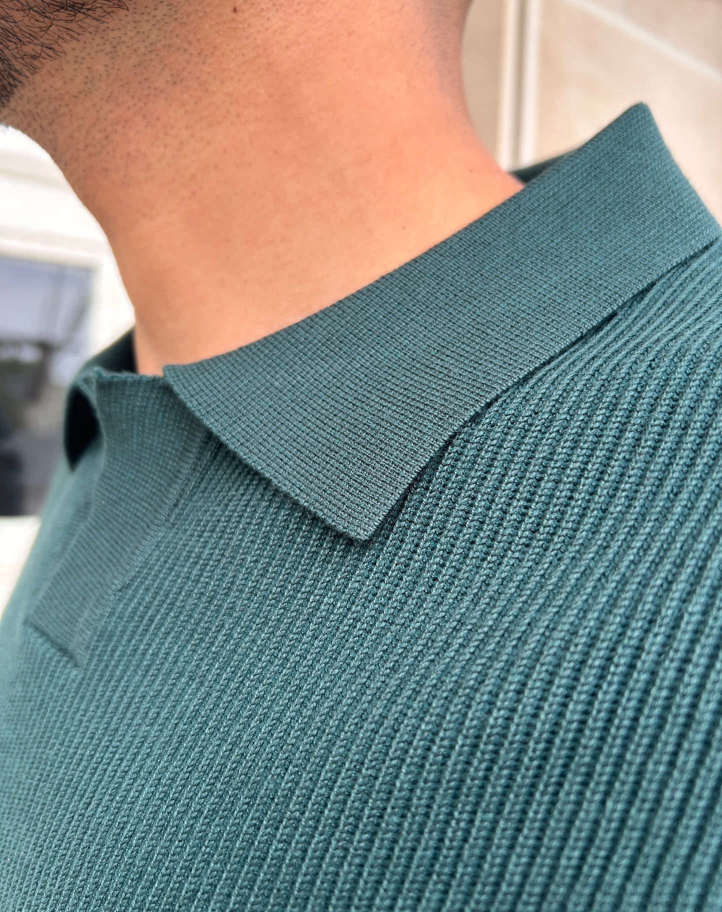 Polo Derby costina verde Gucci