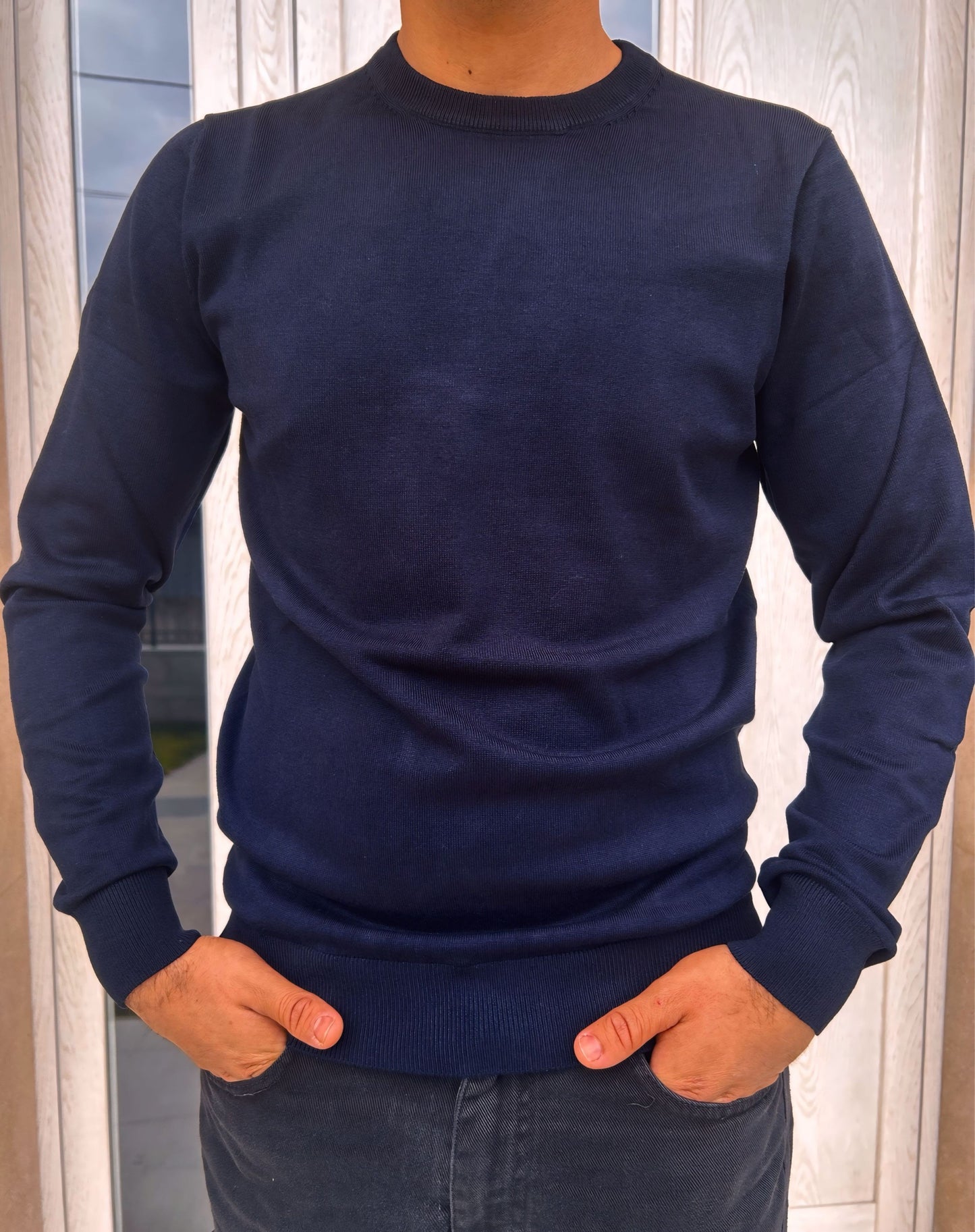 Girocollo Basic Blu Ice