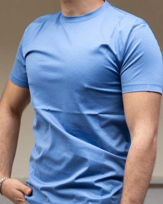 T-shirt Filo scozia Celeste