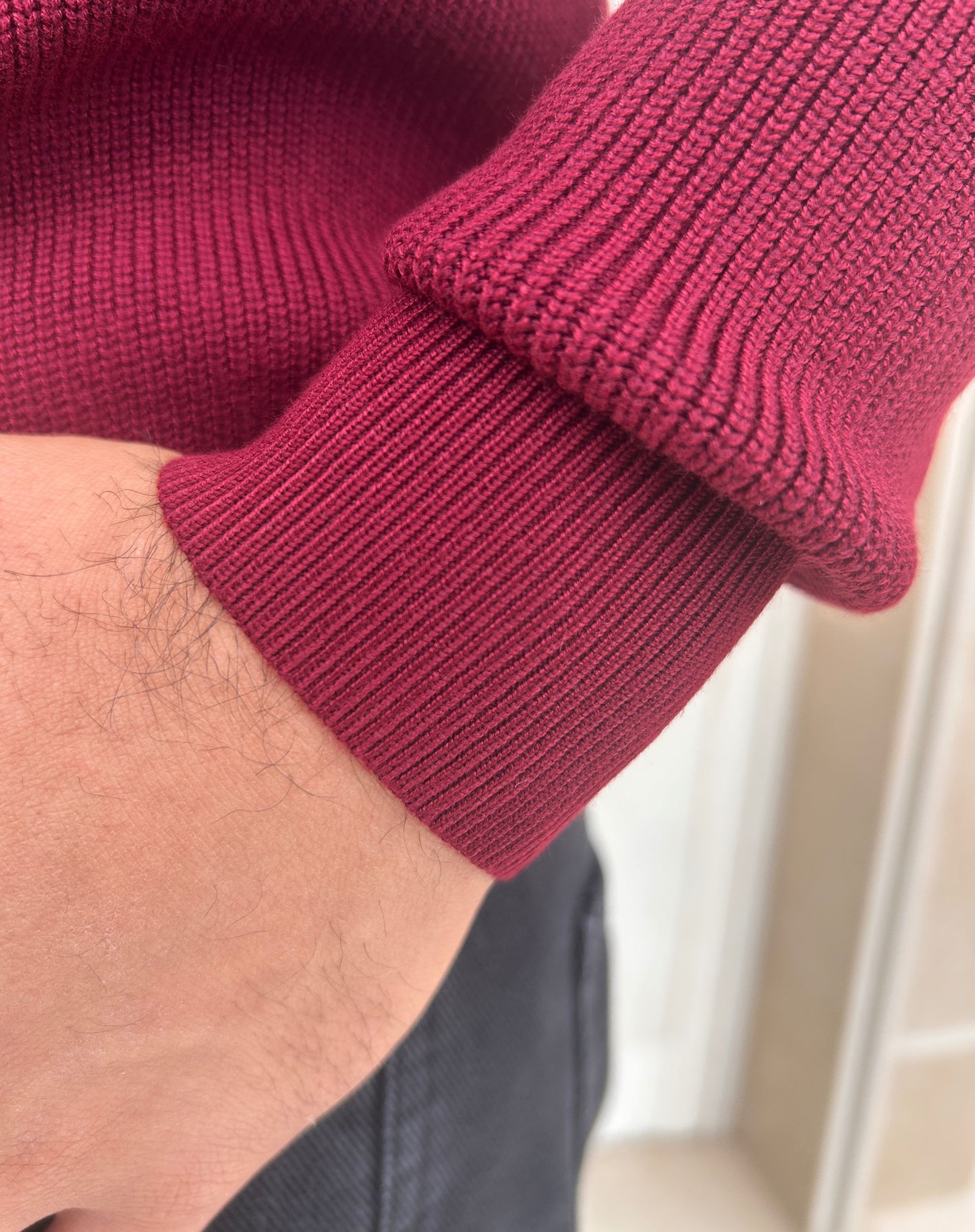 Maglia full zip calata bordeaux