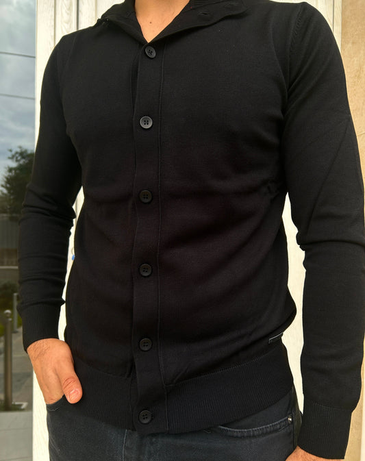 Cardigan lupetto nero