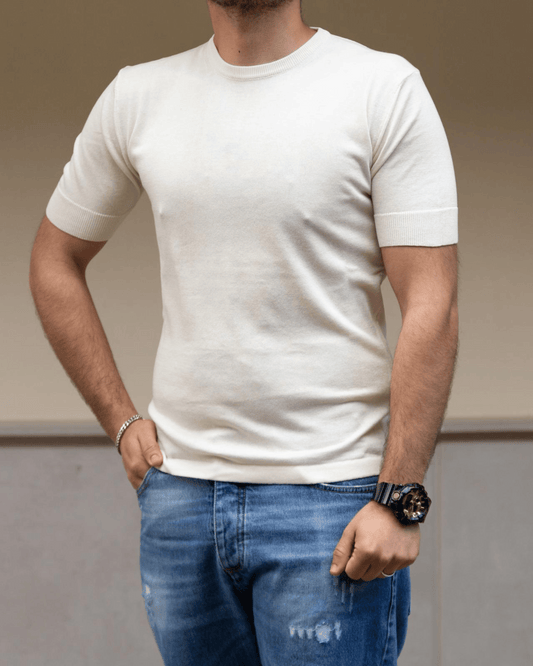 Girocollo Crop  Ecru