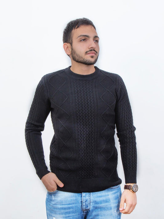 Pullover paricollo  strutturato nero