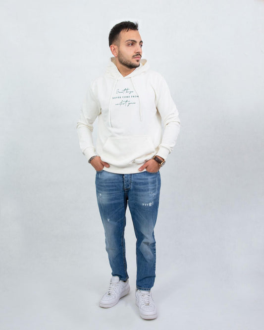 Felpa con cappuccio bianca