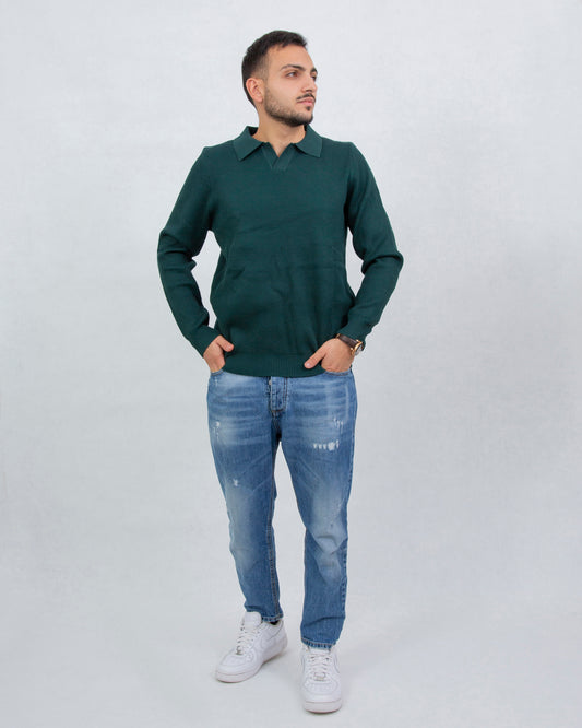 Polo Derby costina verde Gucci