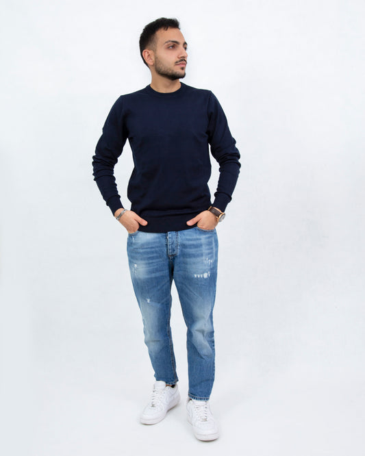 Girocollo Basic Blu Ice