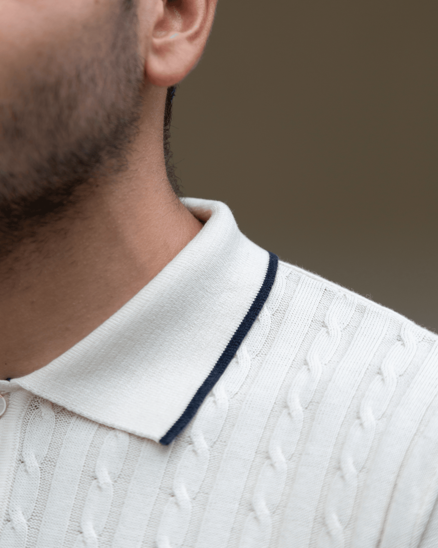 Polo costa e treccia Ecru