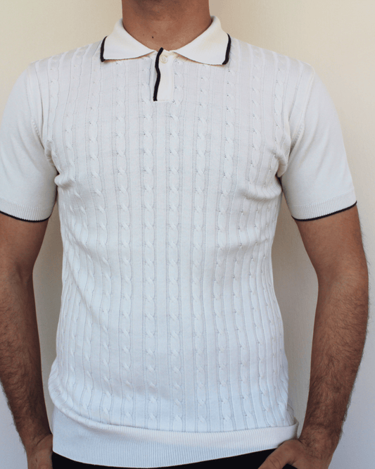 Polo costa e treccia Ecru