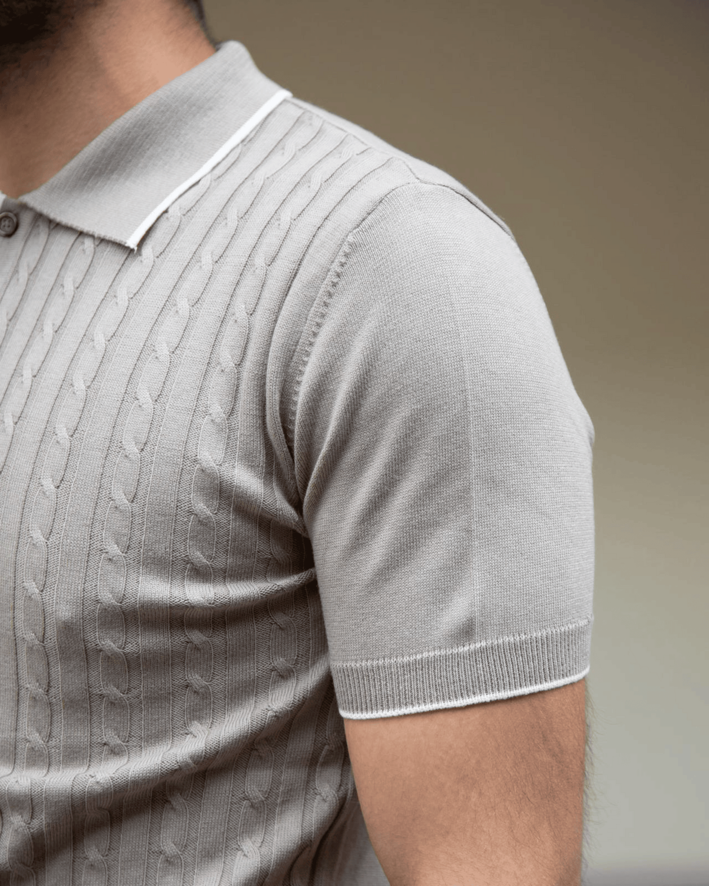 Polo costa e treccia Tortora