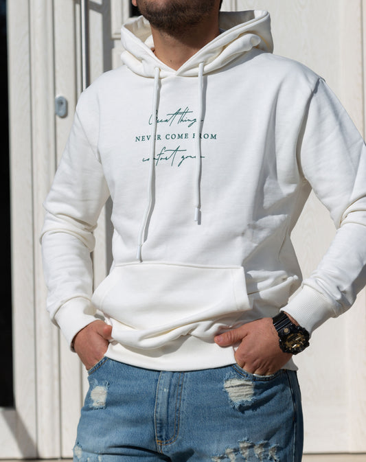 Felpa con cappuccio bianca