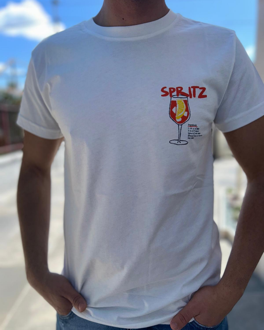 T-shirt Bianca con Stampa "Spritz"