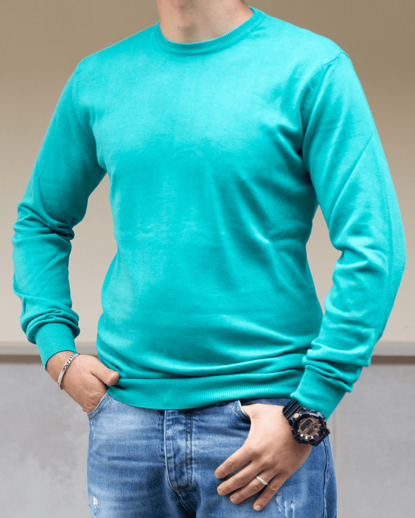 Girocollo fagal verde acqua